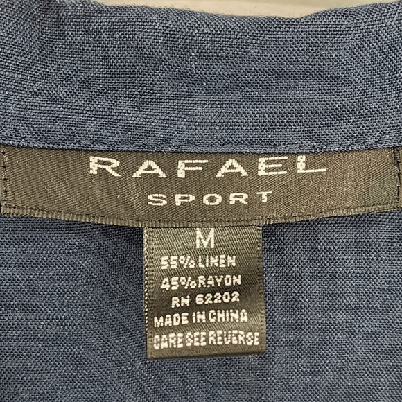 Rafael Sport Women's Linen Blend Button Front Sleeveless Shirt Summer Beach - M - Picture 3 of 5